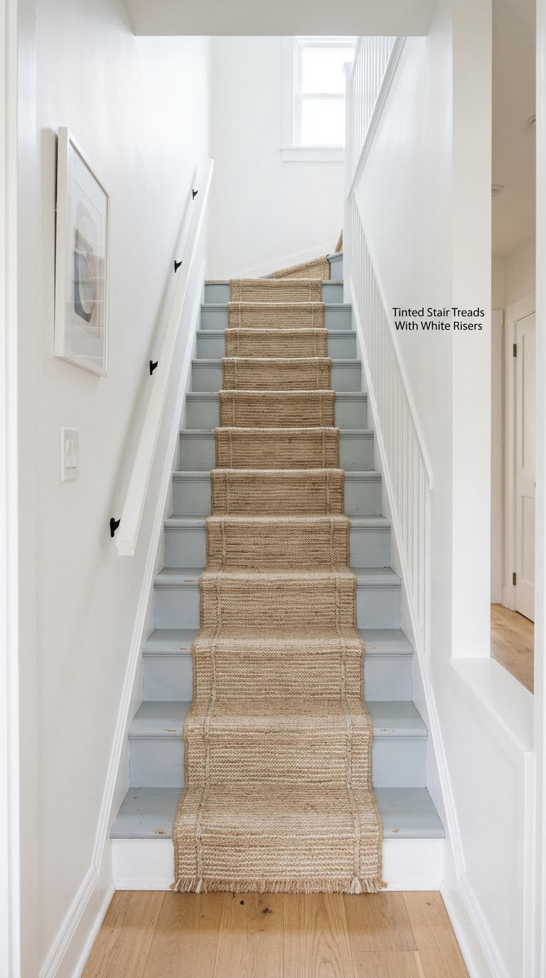 Tinted Stair Treads With White Risers