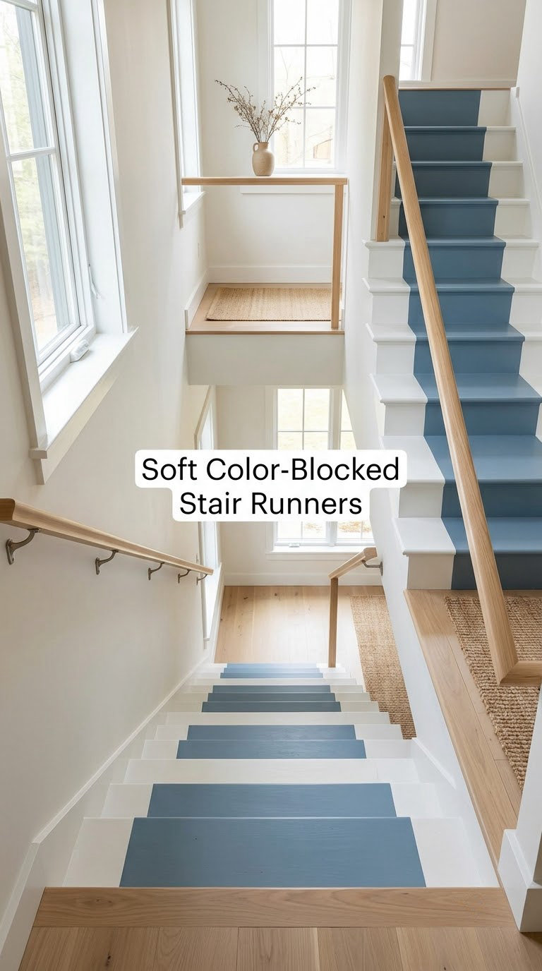 Soft Color-Blocked Stair Runners