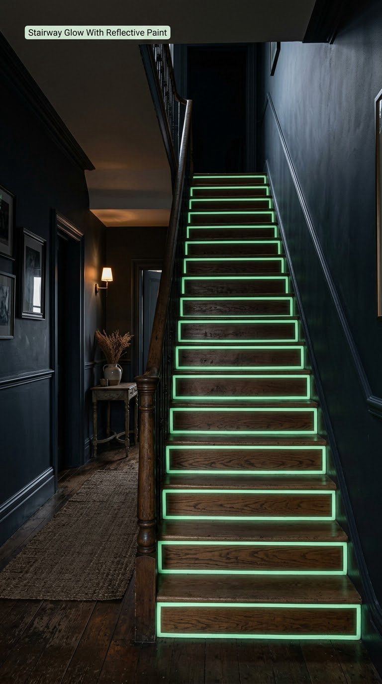 Stairway Glow With Reflective Paint
