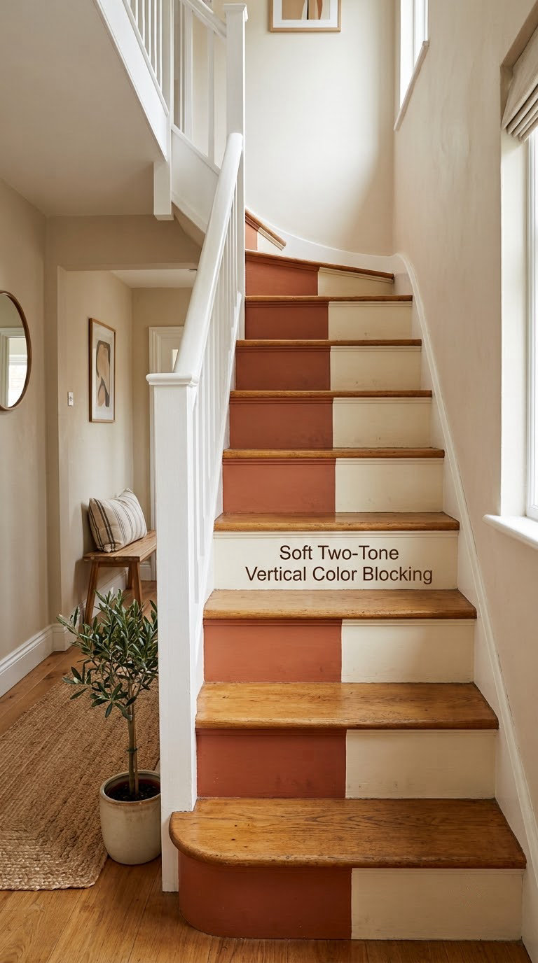 Soft Two-Tone Vertical Color Blocking