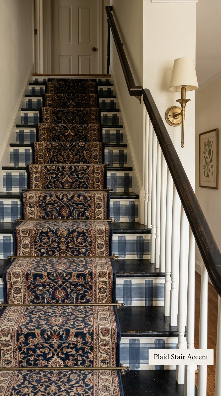 Plaid Stair Accent