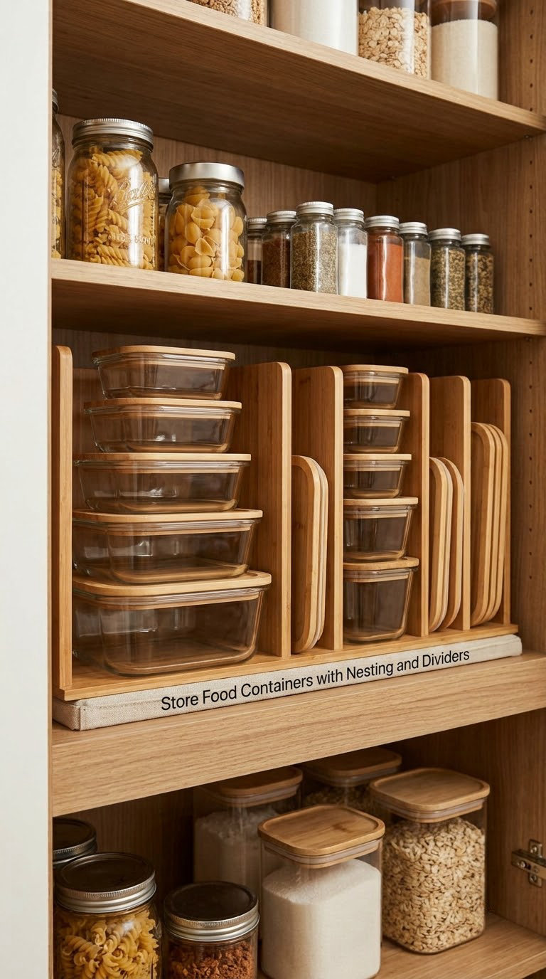 Store Food Containers with Nesting and Dividers