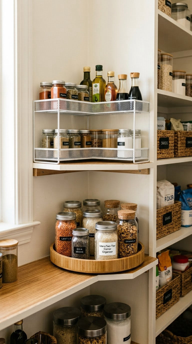 Use a Two-Tier Corner Organizer