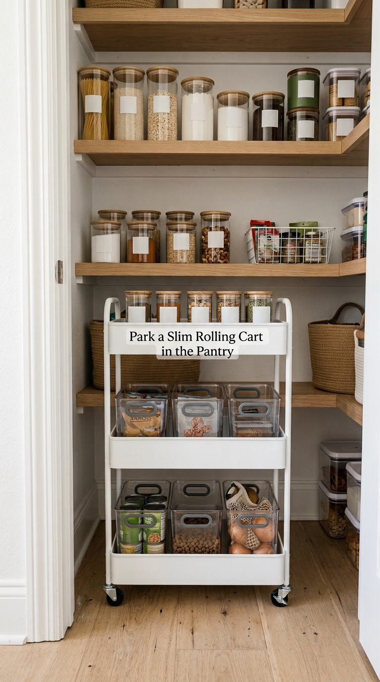 Park a Slim Rolling Cart in the Pantry