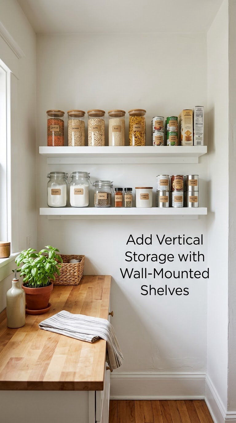 Add Vertical Storage with Wall-Mounted Shelves