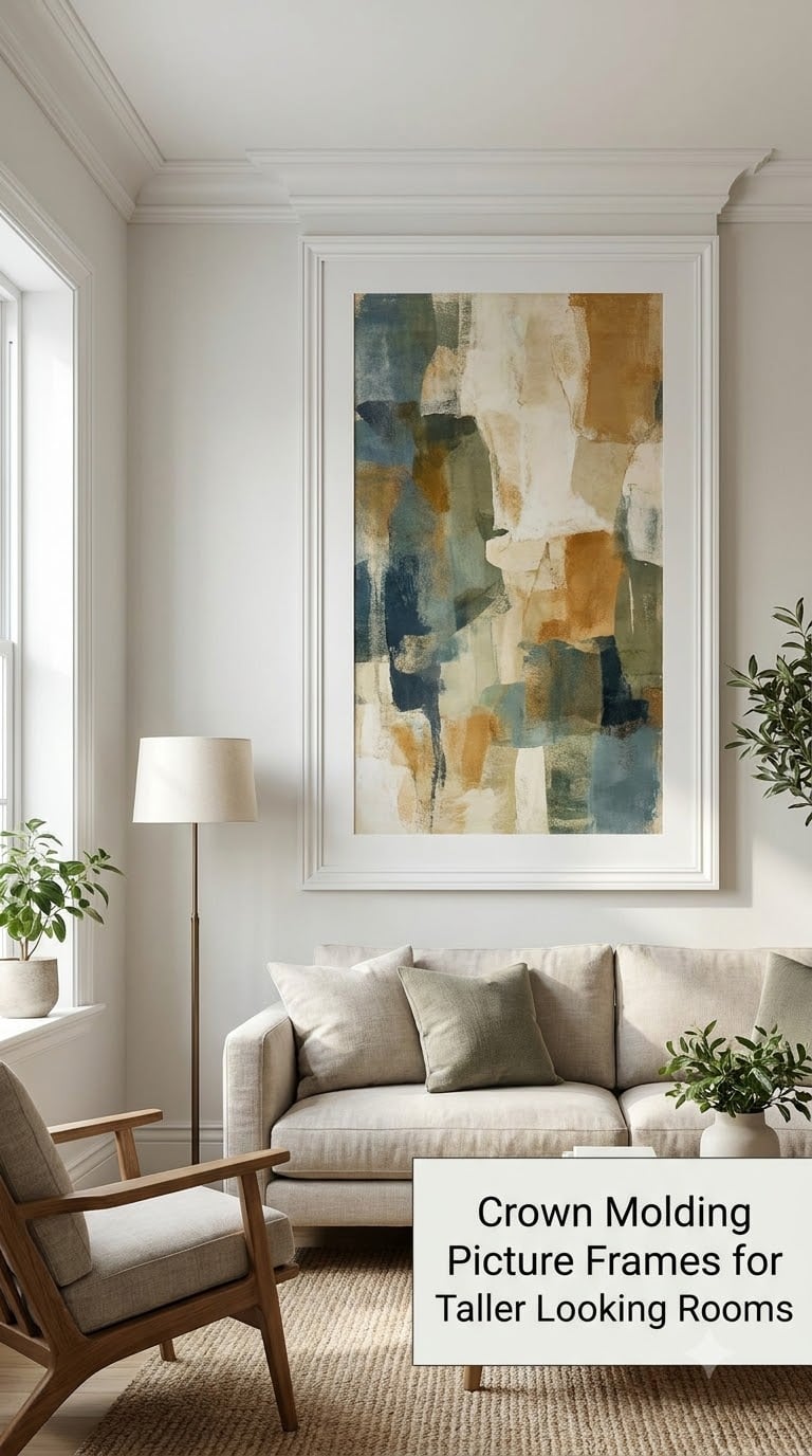 Crown Molding Picture Frames for Taller Looking Rooms