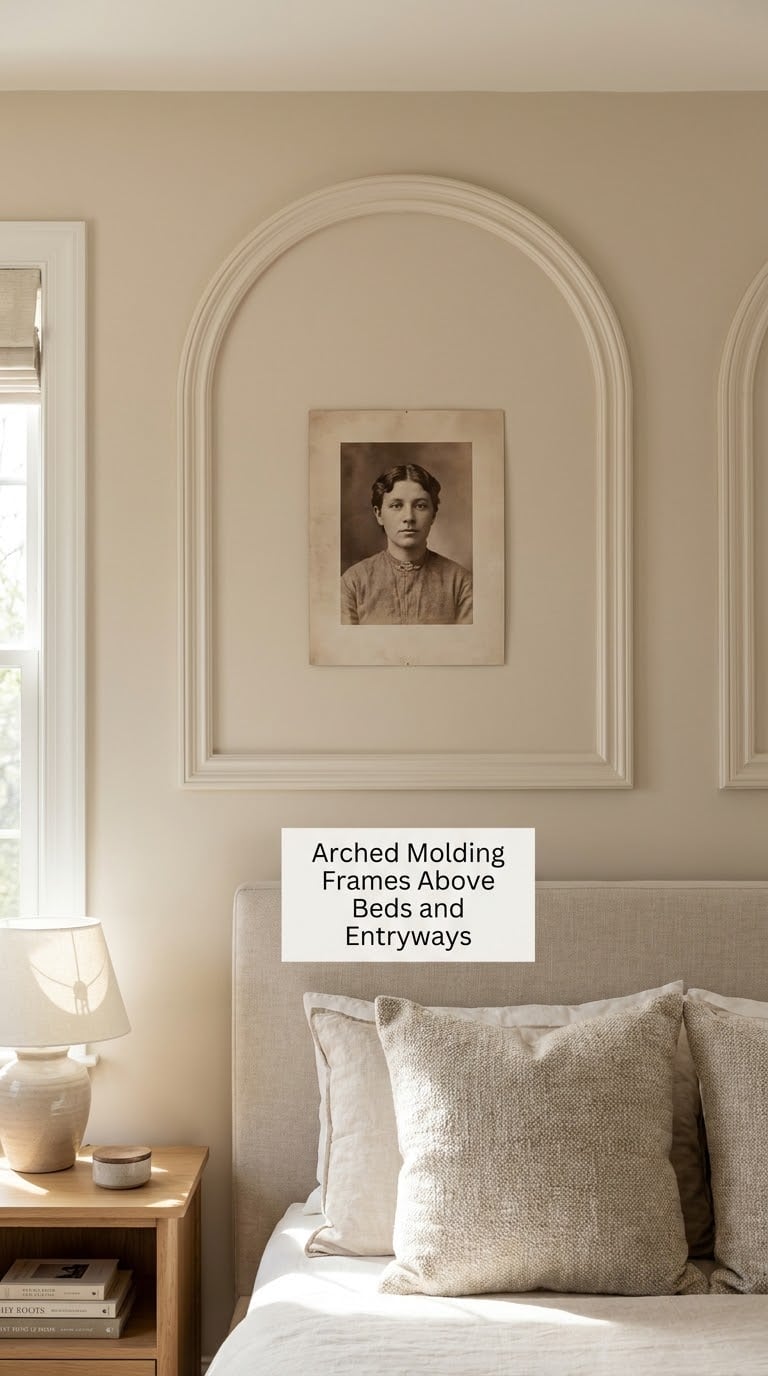 Arched Molding Frames Above Beds and Entryways