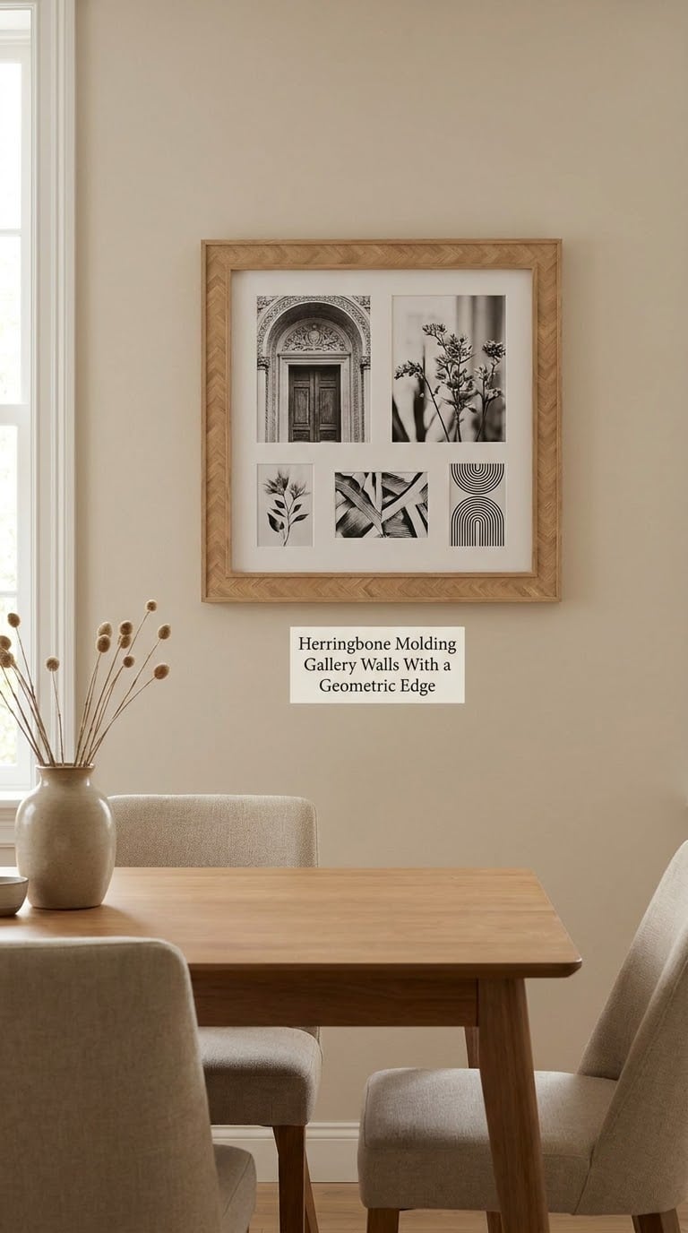 Herringbone Molding Gallery Walls With a Geometric Edge
