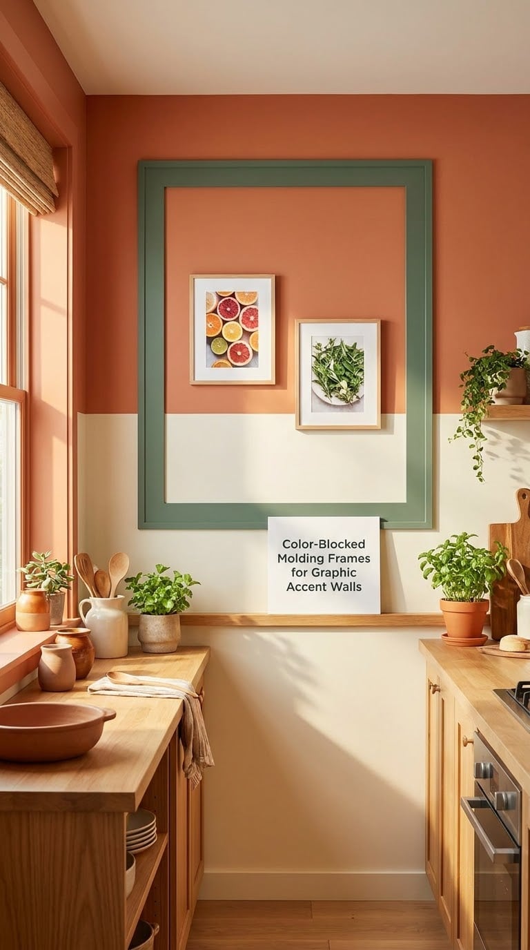 Color-Blocked Molding Frames for Graphic Accent Walls