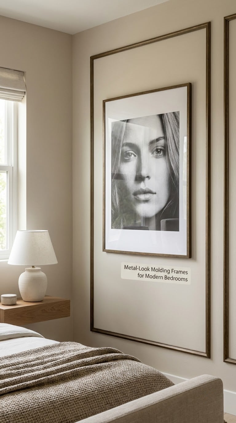 Metal-Look Molding Frames for Modern Bedrooms