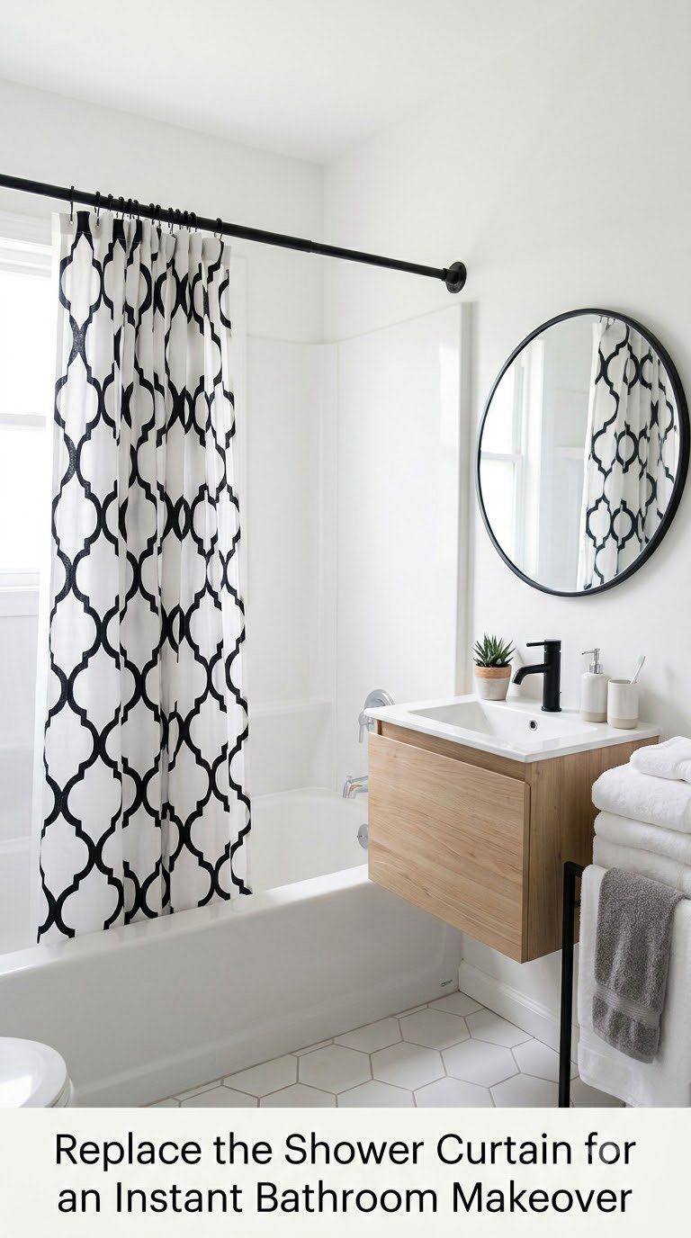 Replace the Shower Curtain for an Instant Bathroom Makeover