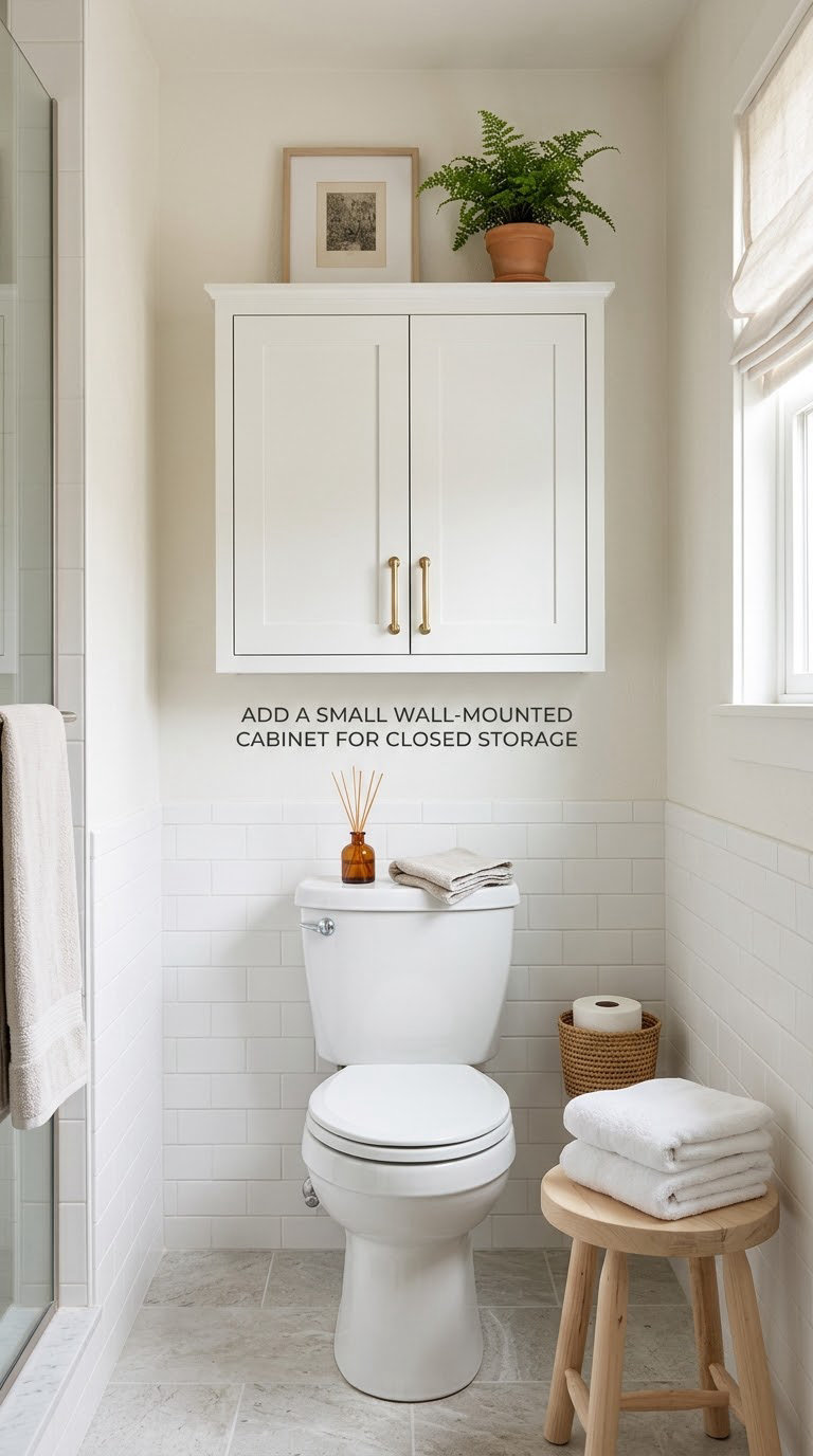 Add a Small Wall-Mounted Cabinet for Closed Storage