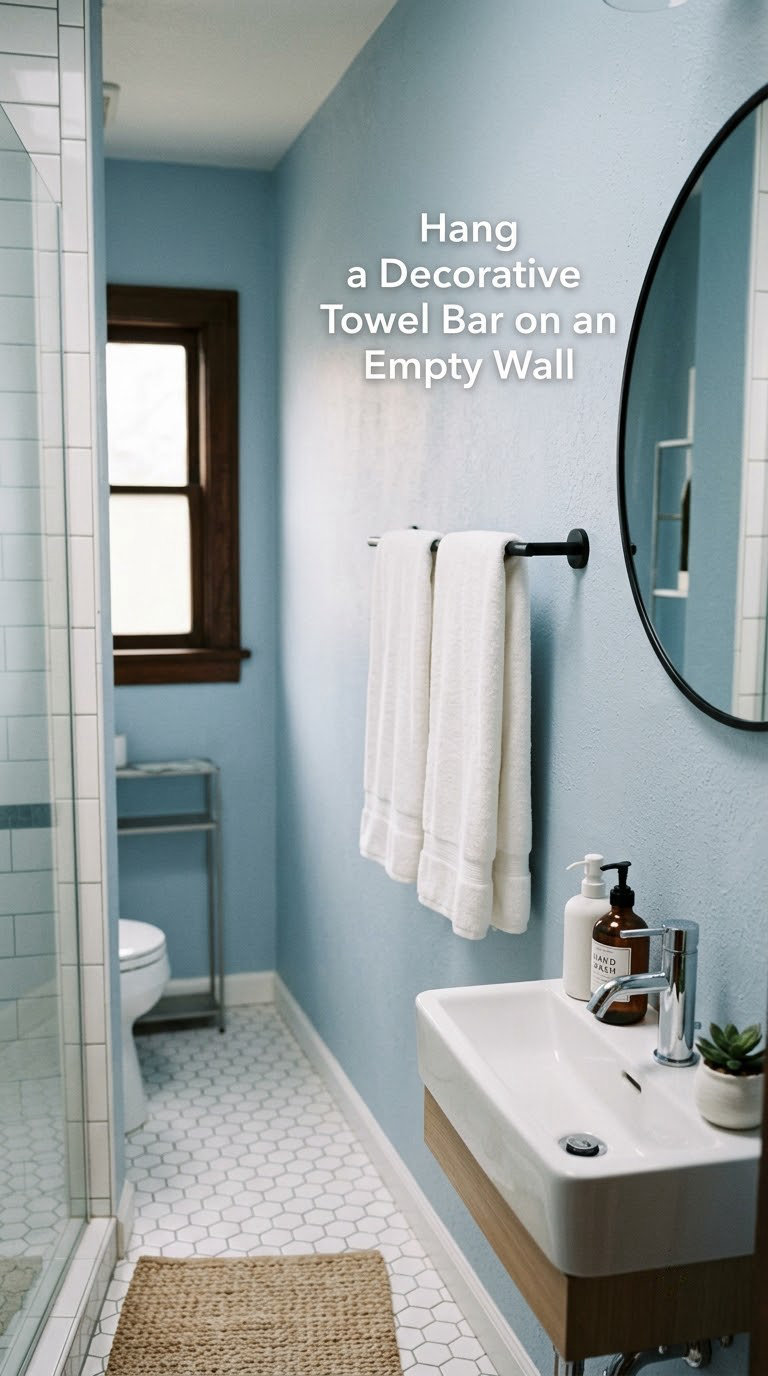 Hang a Decorative Towel Bar on an Empty Wall