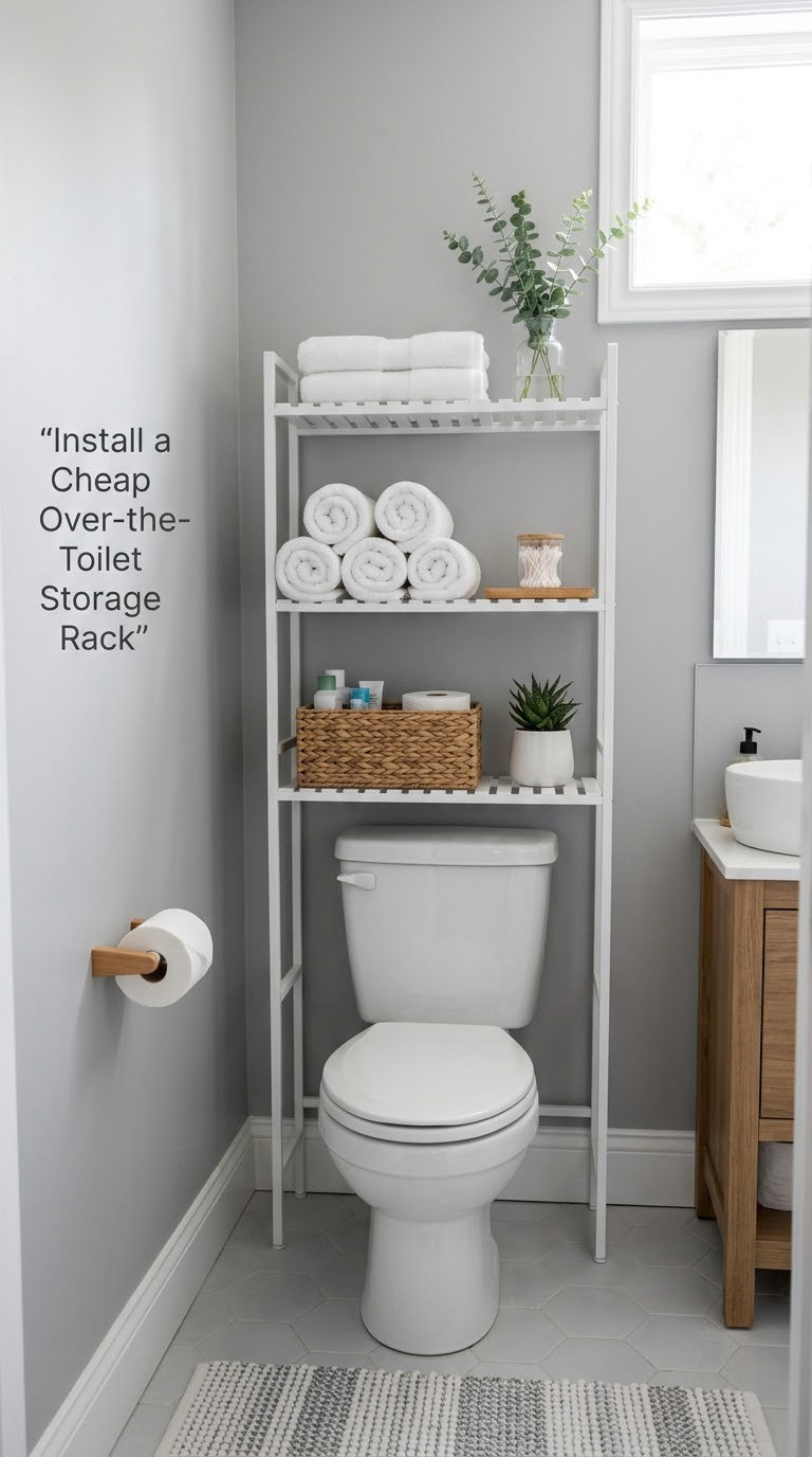 Install a Cheap Over-the-Toilet Storage Rack