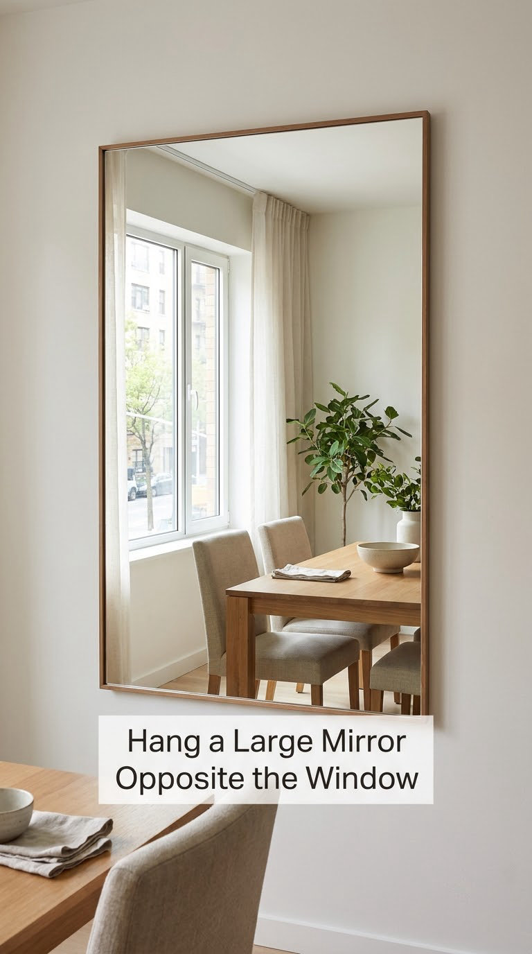 Hang a Large Mirror Opposite the Window
