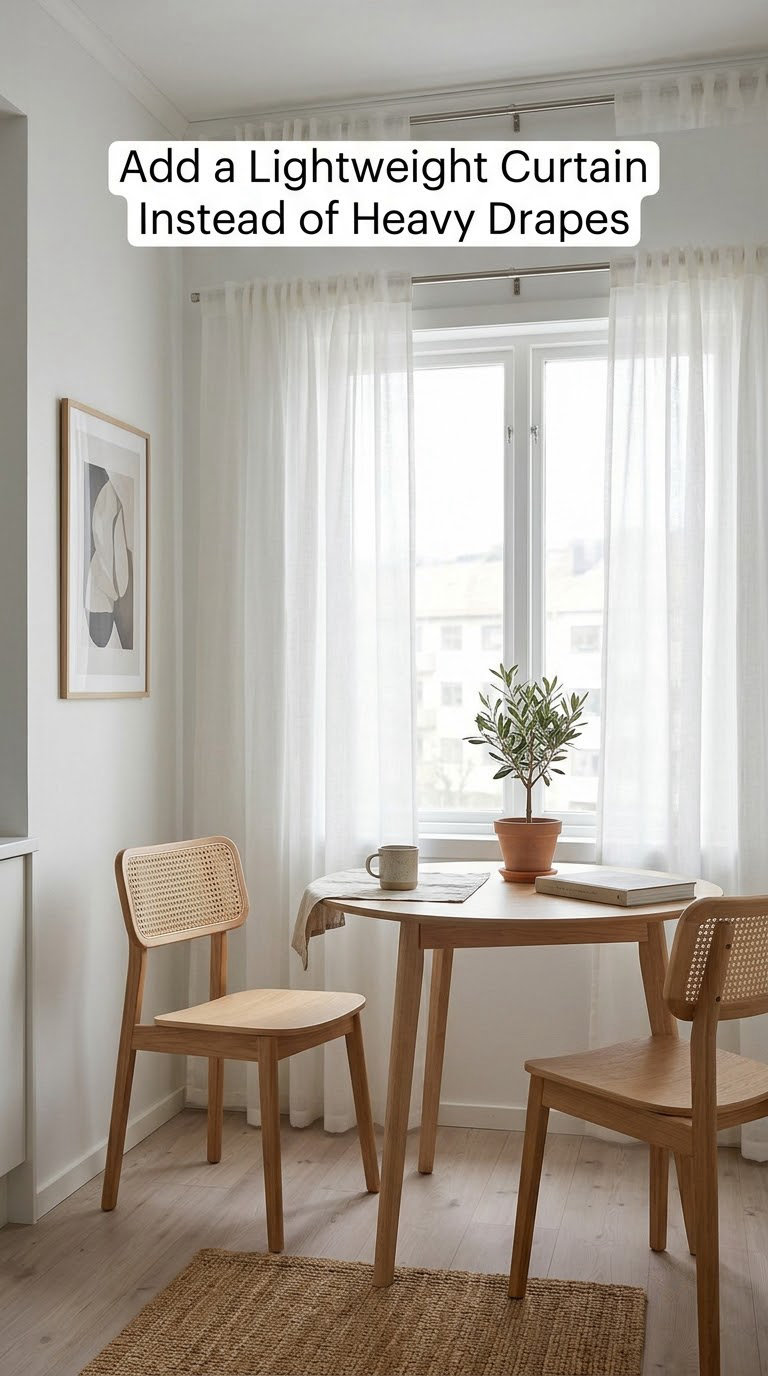 Add a Lightweight Curtain Instead of Heavy Drapes
