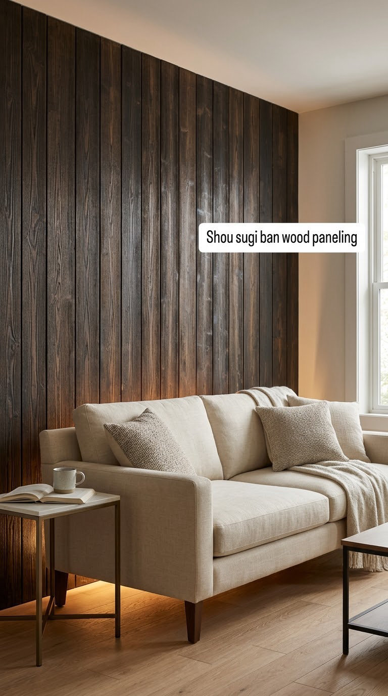 Shou sugi ban wood paneling