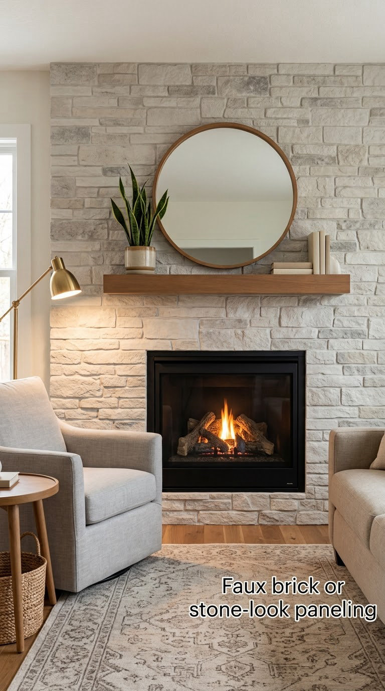 Faux brick or stone-look paneling