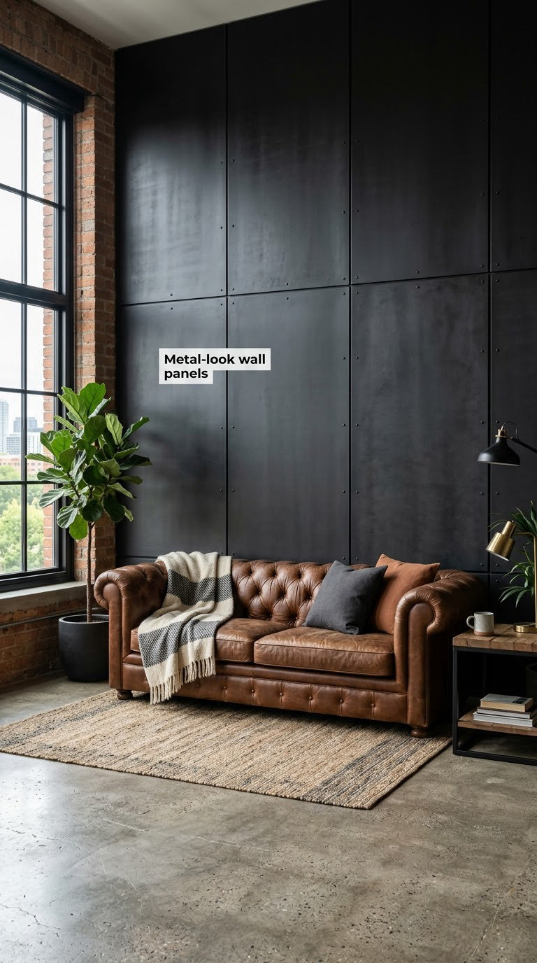 Metal-look wall panels