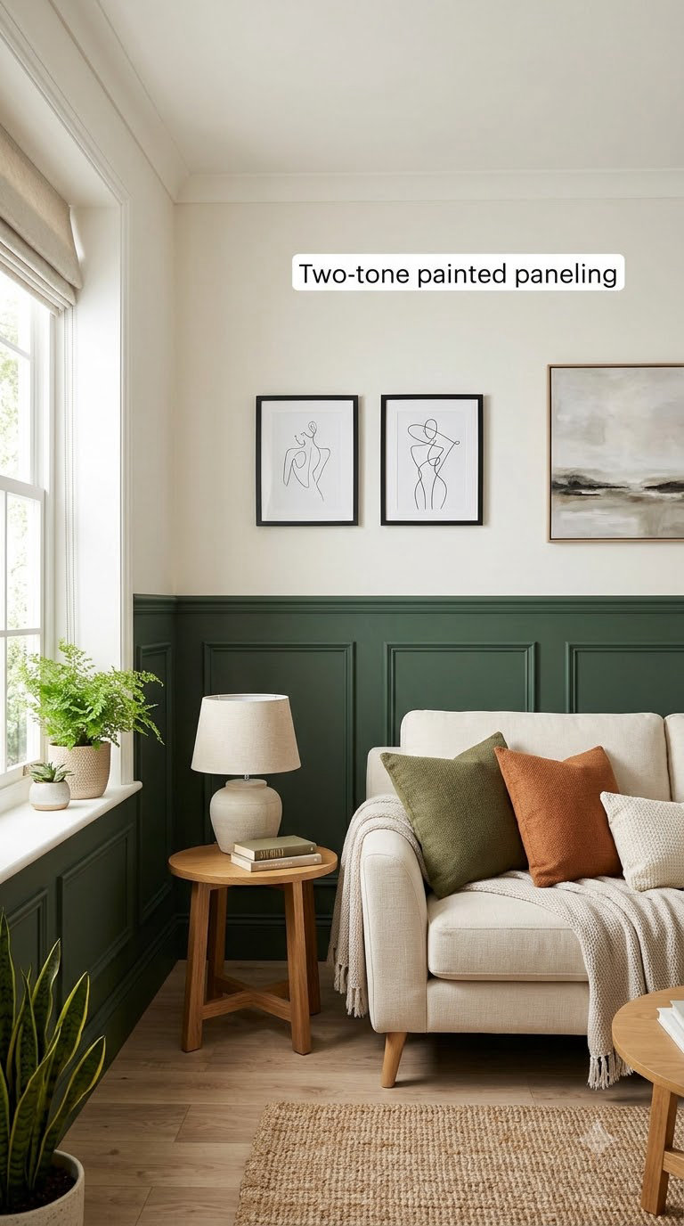 Two-tone painted paneling