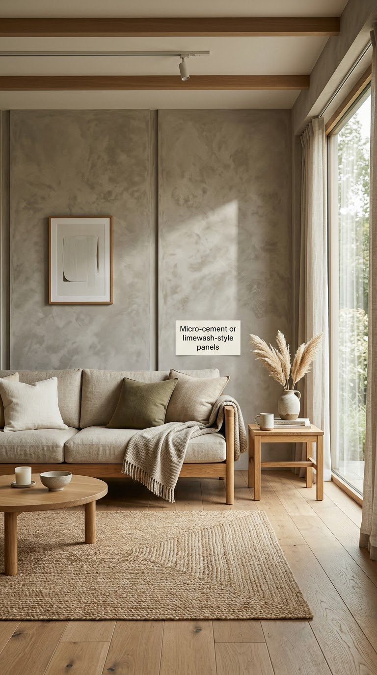 Micro-cement or limewash-style panels