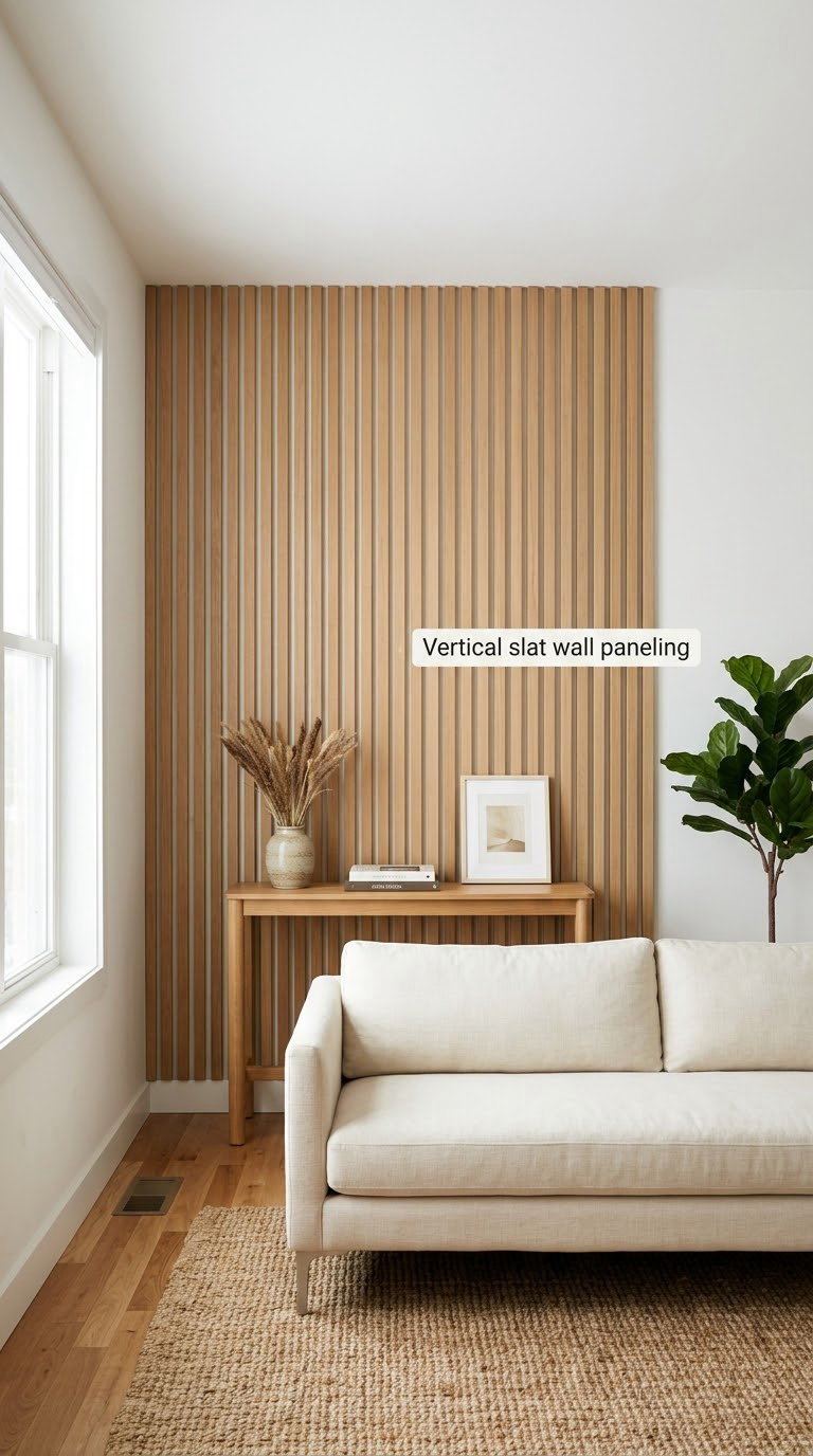 Vertical slat wall paneling