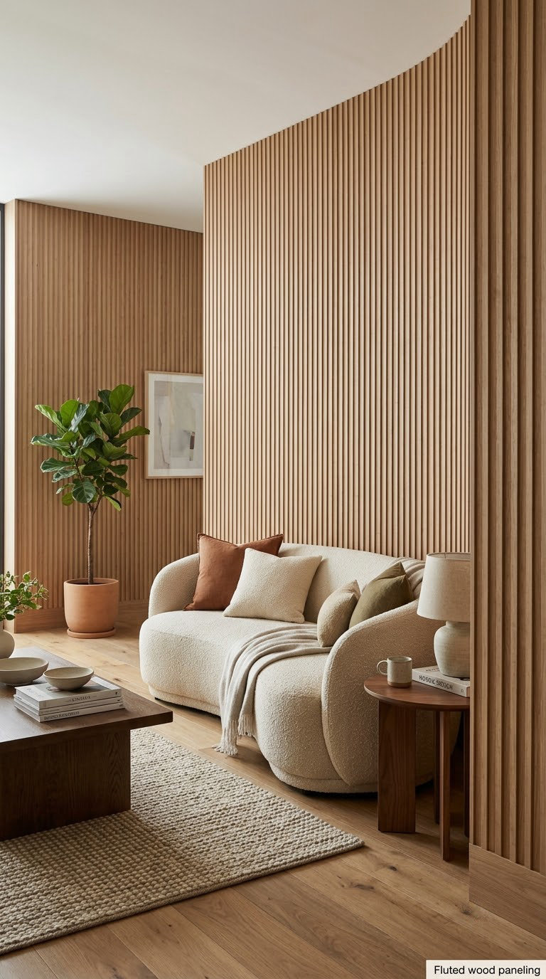 Fluted wood paneling
