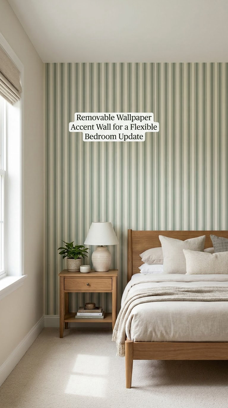 Removable Wallpaper Accent Wall for a Flexible Bedroom Update