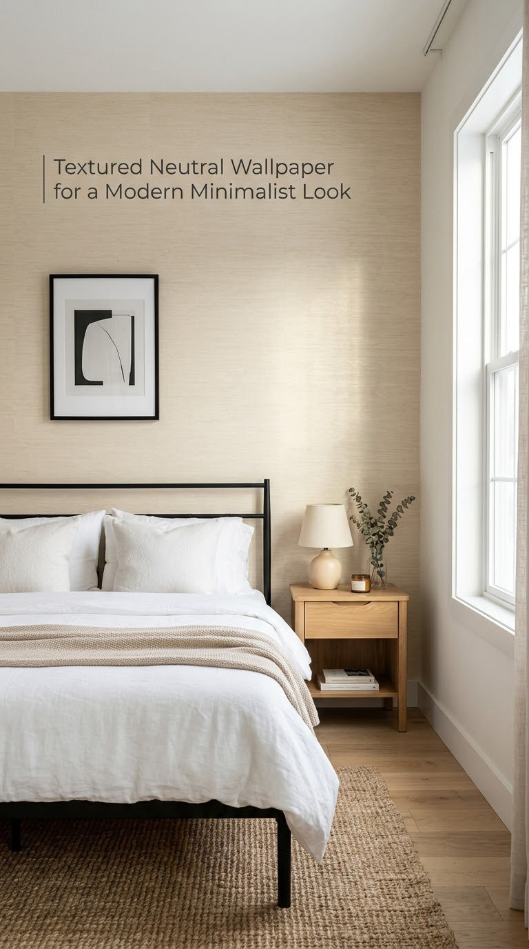 Textured Neutral Wallpaper for a Modern Minimalist Look