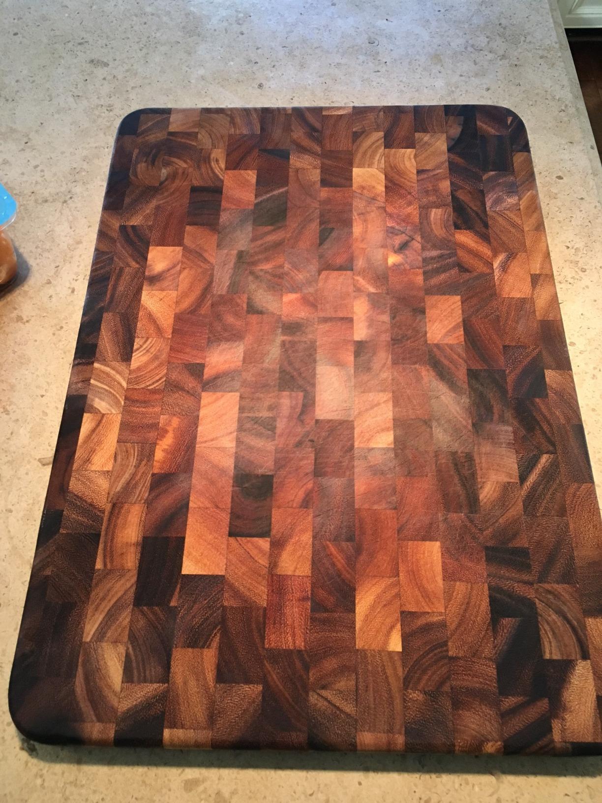 Ironwood Gourmet Large End Grain Prep Station Acacia Wood Cutting Board, 14 x 20-Inch, Brown customer photo 2