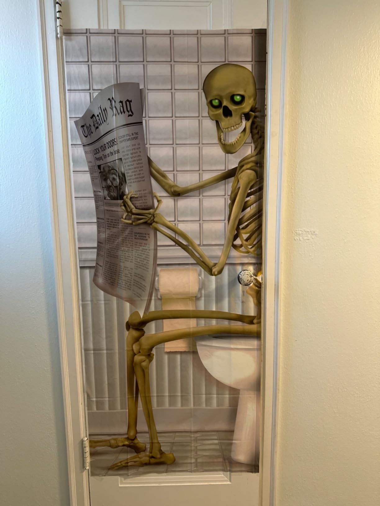 Beistle Skeleton Restroom Door Cover Halloween Decoration, 5 Ft x 30 in customer photo 1