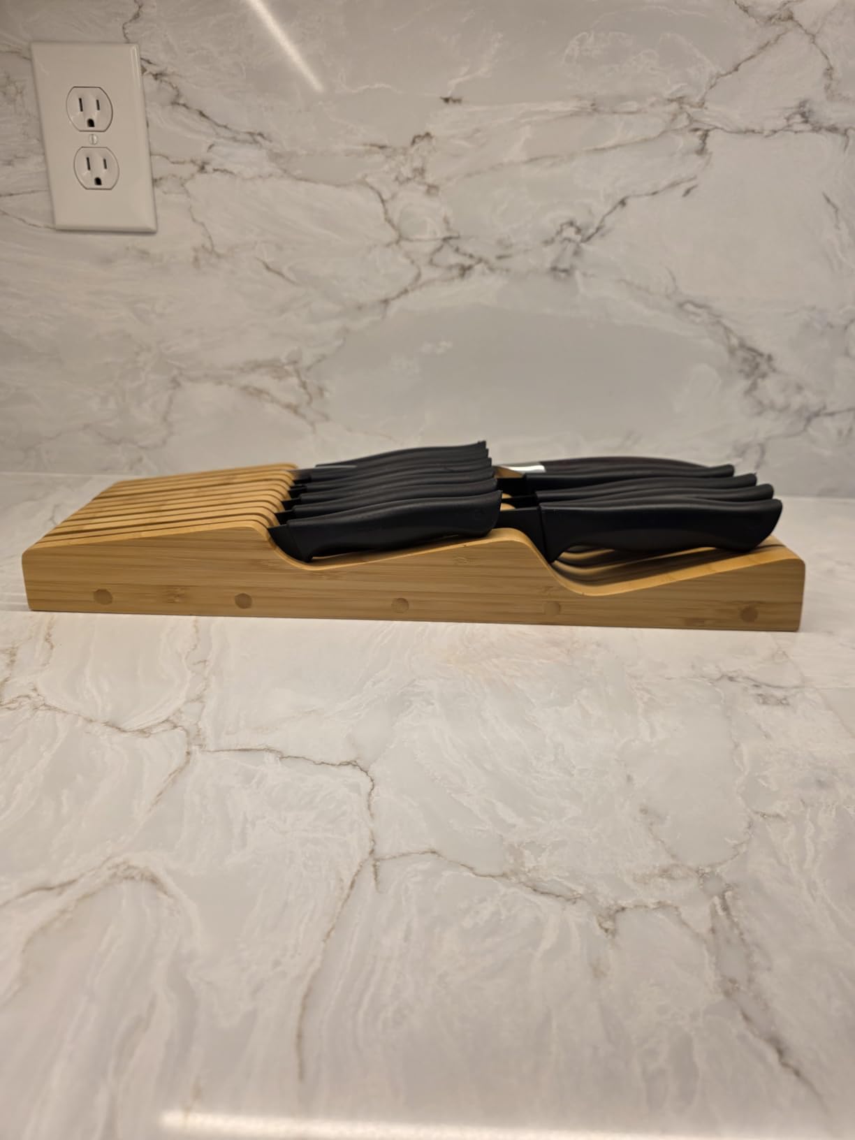 Bellemain 100% Pure Bamboo Knife Drawer Organizer, Knife Block - 16 Slots customer photo 1