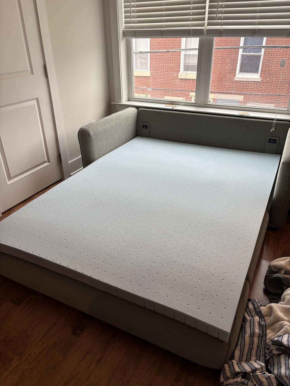 Best Price Mattress 1.5 Inch Ventilated Memory Foam Mattress Topper, Cooling Gel Infusion, CertiPUR-US Certified, Dorm Essentials, Queen customer photo 2