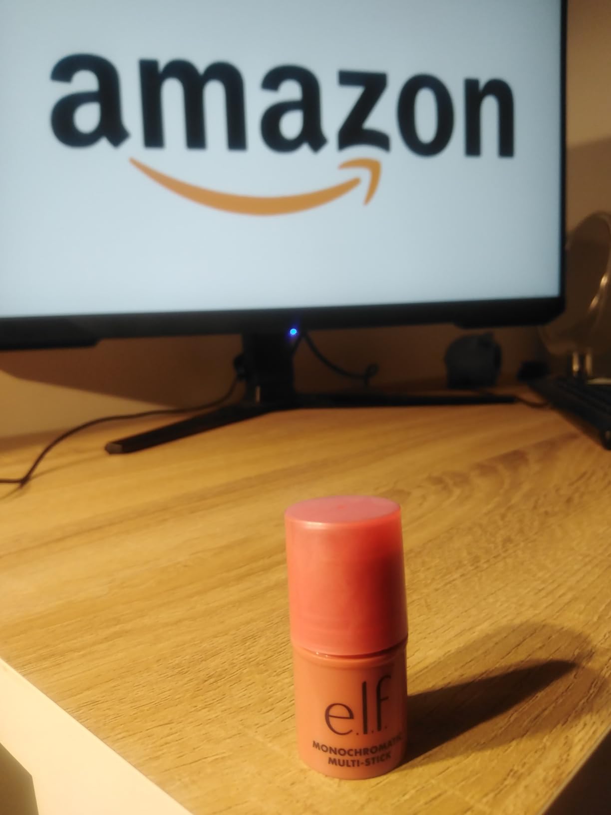 e.l.f., Monochromatic Multi Stick, Creamy, Lightweight, Versatile, Luxurious, Adds Shimmer, Easy To Use On The Go, Blends Effortlessly, Glistening Peach, 0.155 Oz customer photo 1