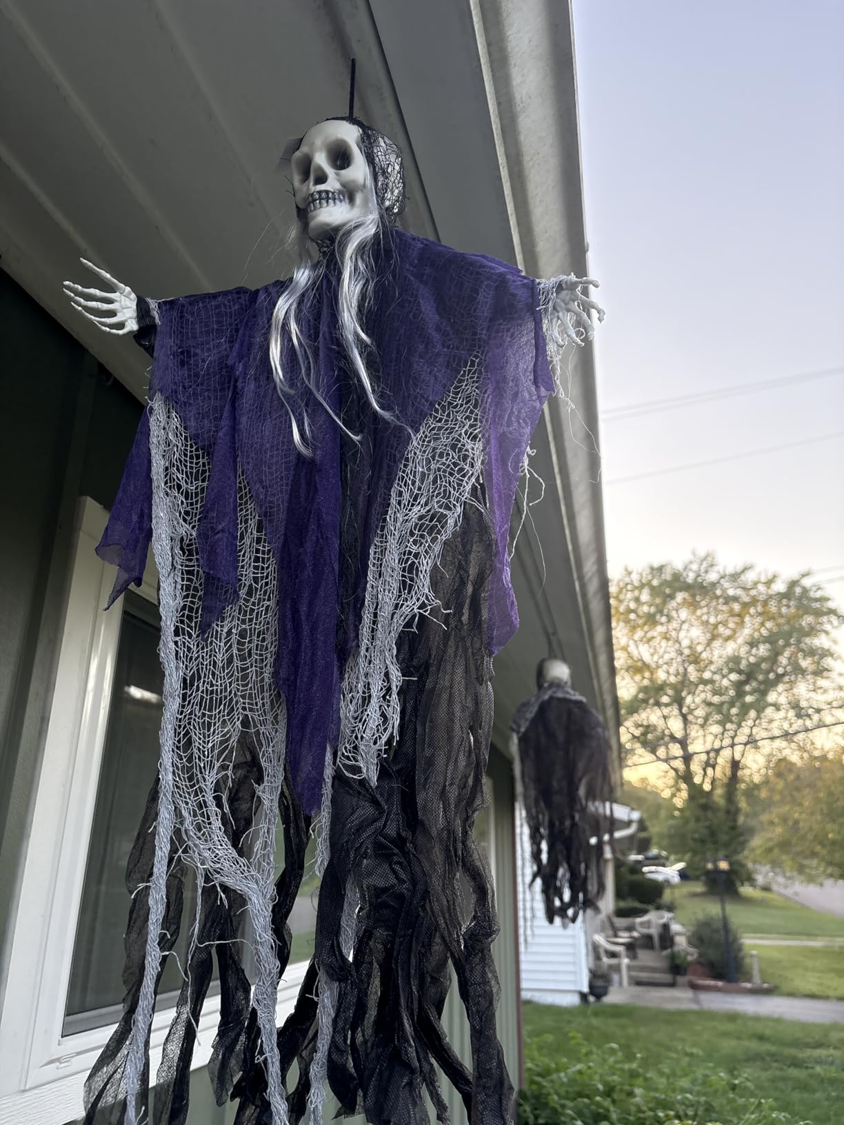 JOYIN 3 Pack Hanging Halloween Skeleton Ghosts Decorations, Grim Reapers for Best Halloween Outdoor Decorations customer photo 2