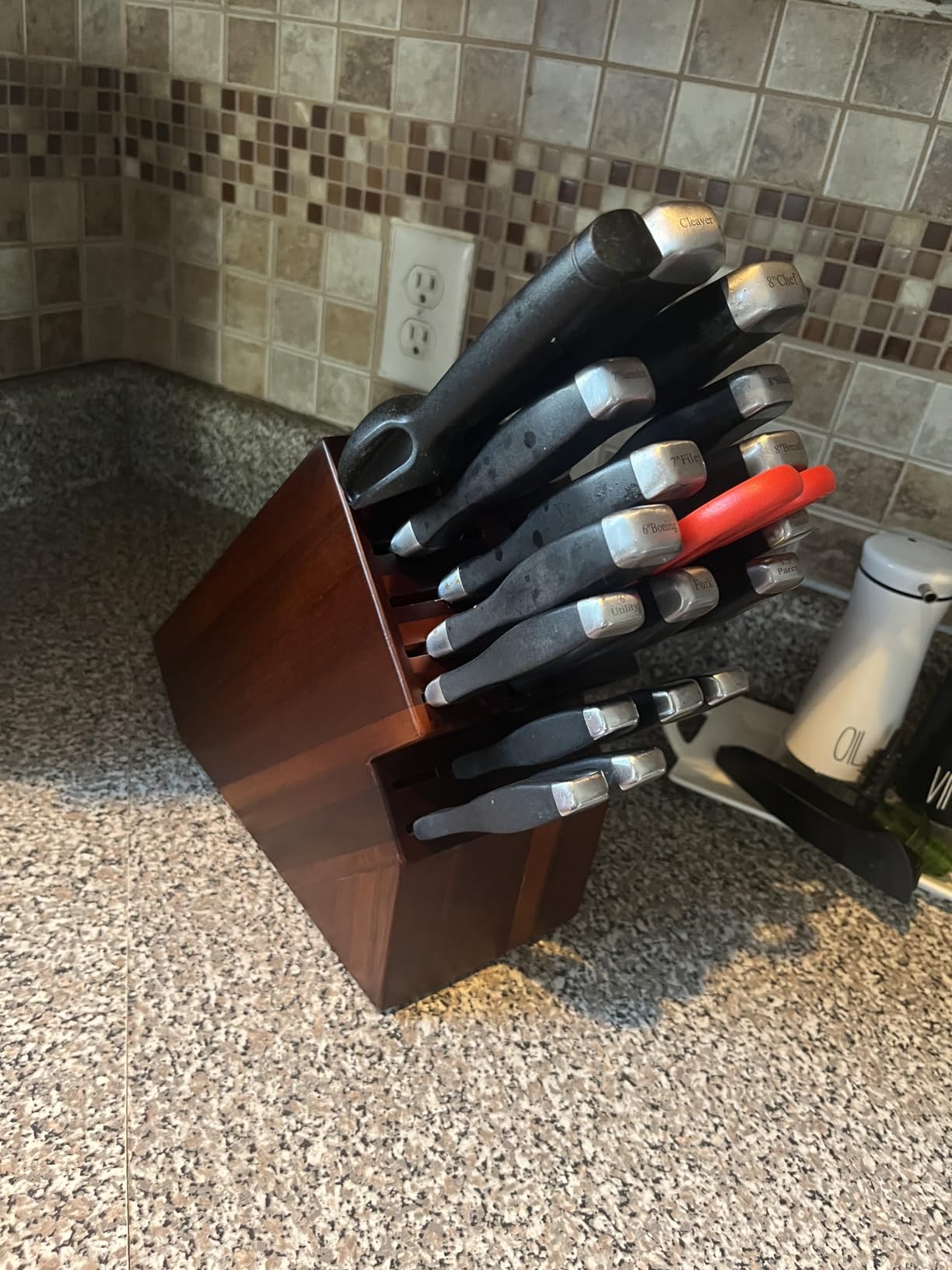 Cook N Home Acacia Wood 20-Slot Universal Knife Block without Knives customer photo 2