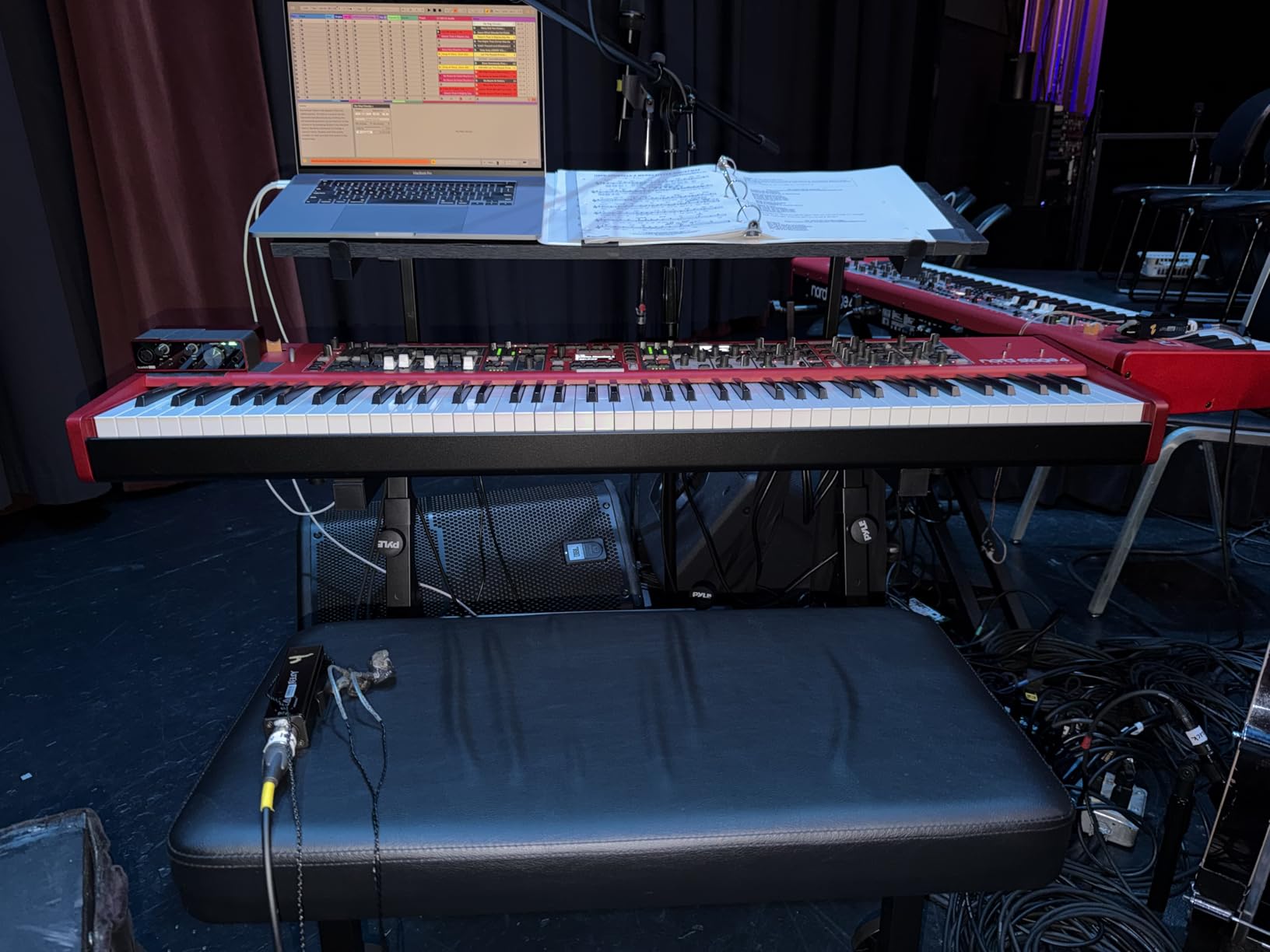 PYLE Heavy-Duty Multi-Functional Music Stand - Z Style & Portable, 2nd Tier, Height & with Adjustment, Digital Keyboard Stand, Rack Case w/Ergonomic Design, for Home Studio etc. - Pyle PKST2TZ , black customer photo 1