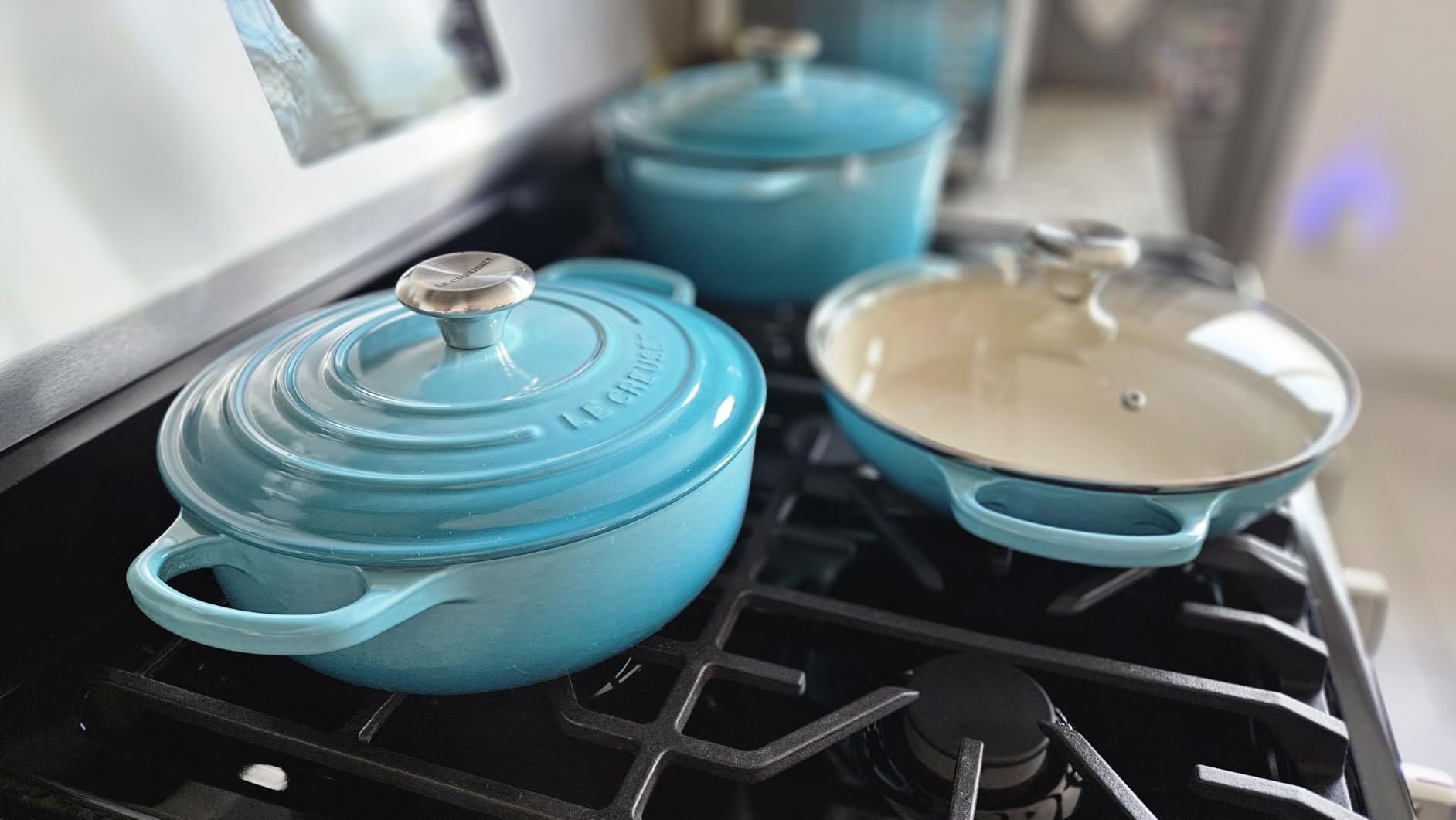 Le Creuset Enameled Cast Iron Signature Sauteuse Oven, 3.5 qt., Caribbean customer photo 1