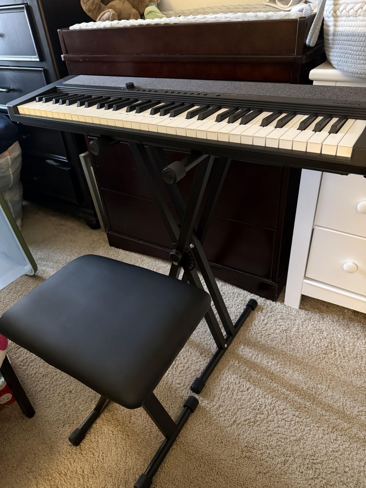 Keyboard Stand & Bench Set, Upgrade Heavy Duty Double-X Keyboard Stand, Adjustable & Portable Digital Piano Stand with Locking Straps customer photo 1