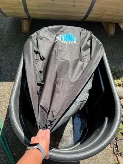 Polar Protector - 2 X 2 X 4 Stock Tank Cover Ice Water Therapy Ice Bath Cold Water Cover Fits Galvanized Tank Waterproof Rip Proof Tough Keeps Tanks Clean Raised Garden Bed Cover customer photo 2