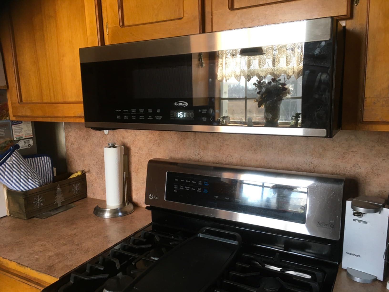 KoolMore 1.3 cu. ft. 24 inch Over The Range Stainless Steel Microwave (KM-MOT-OP1SS), 300 CFM Vent Hood Function, 1000W customer photo 2