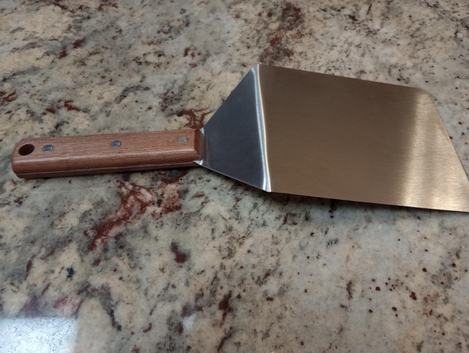 Stainless Steel Metal Spatula, Long Griddle Spatula, Hamburger Smasher Turner Scraper - Pancake Flipper - BBQ Turner and Flat Top Griddle Fliiper - Commercial Grade,3x8 inch customer photo 2