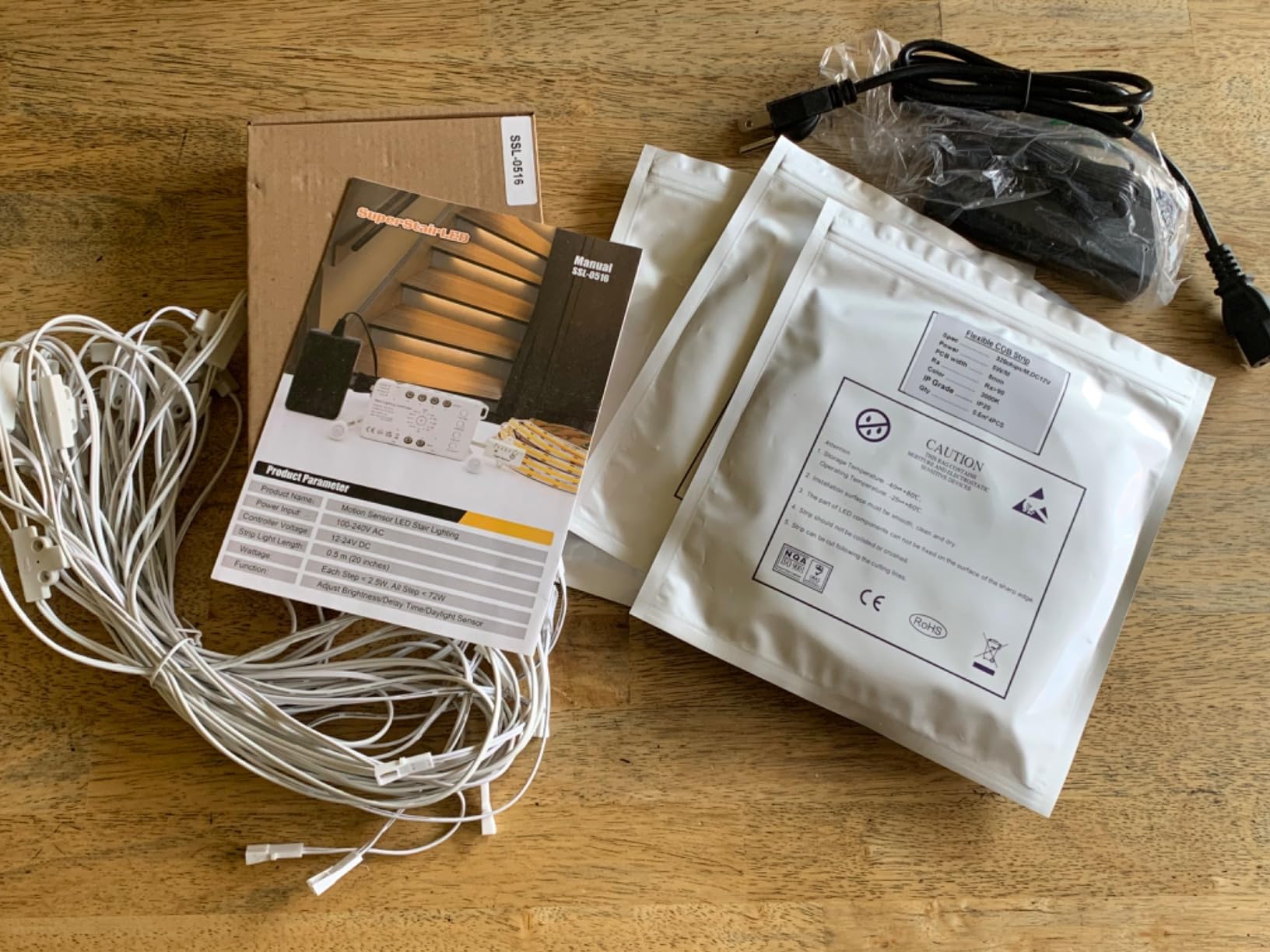 Motion Sensor with Daylight Sensor Sync Light Up Type LED Stair Lighting Kit SSL-0516, Suilt for 20-40inches Wide Indoor Staircase (Warm White 3000K, 12 Stairs) customer photo 2