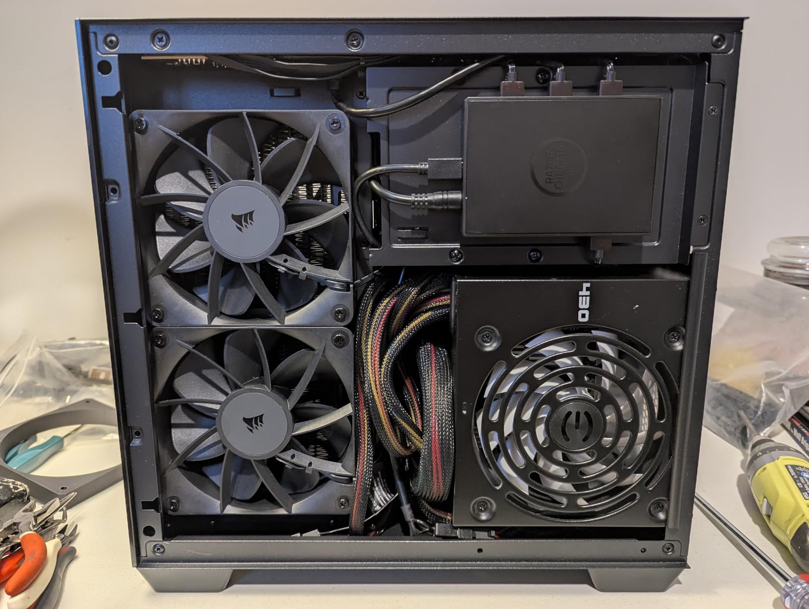 darkFlash ITX PC Case, Pre-Install 3 PWM ARGB Fans Computer Case, Full View Dual Tempered Glass ITX Case, Mini Size, Supports 240mm AIO(C275P) (Black) customer photo 1