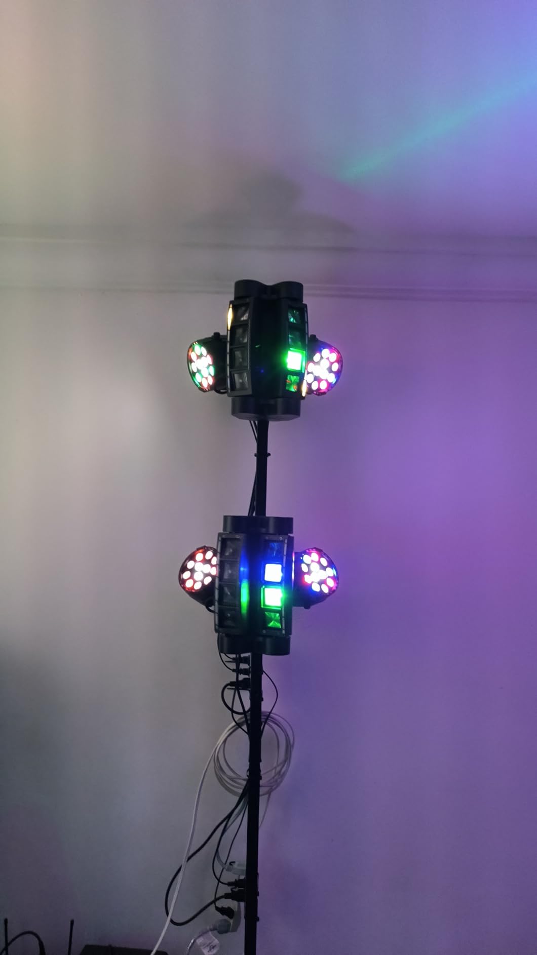 U`King 60W Moving Head Lights, White Moving LED DJ Lights RGBW Stage Light with Remote 8 GOBO 8 Colors Spotlight by DMX 512 Controlled 9/11 Channel for Church KTV Club Concert Party Wedding (4PCS) customer photo 2