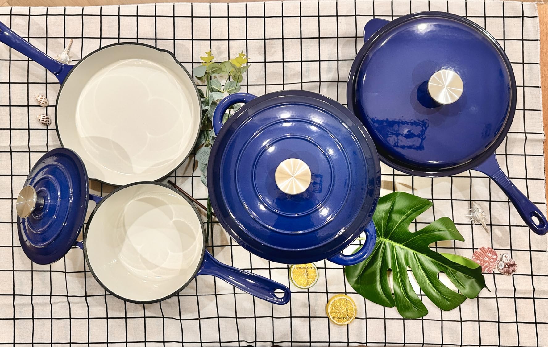 Kitchen Academy 7Pcs Enameled Cast Iron Cookware Sets, Emerd customer photo 1
