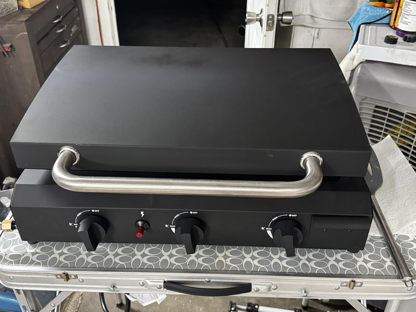 SKOK 2 Burner Outdoor Tabletop Gas Griddle with Hood, Flat Top Grill customer photo 2