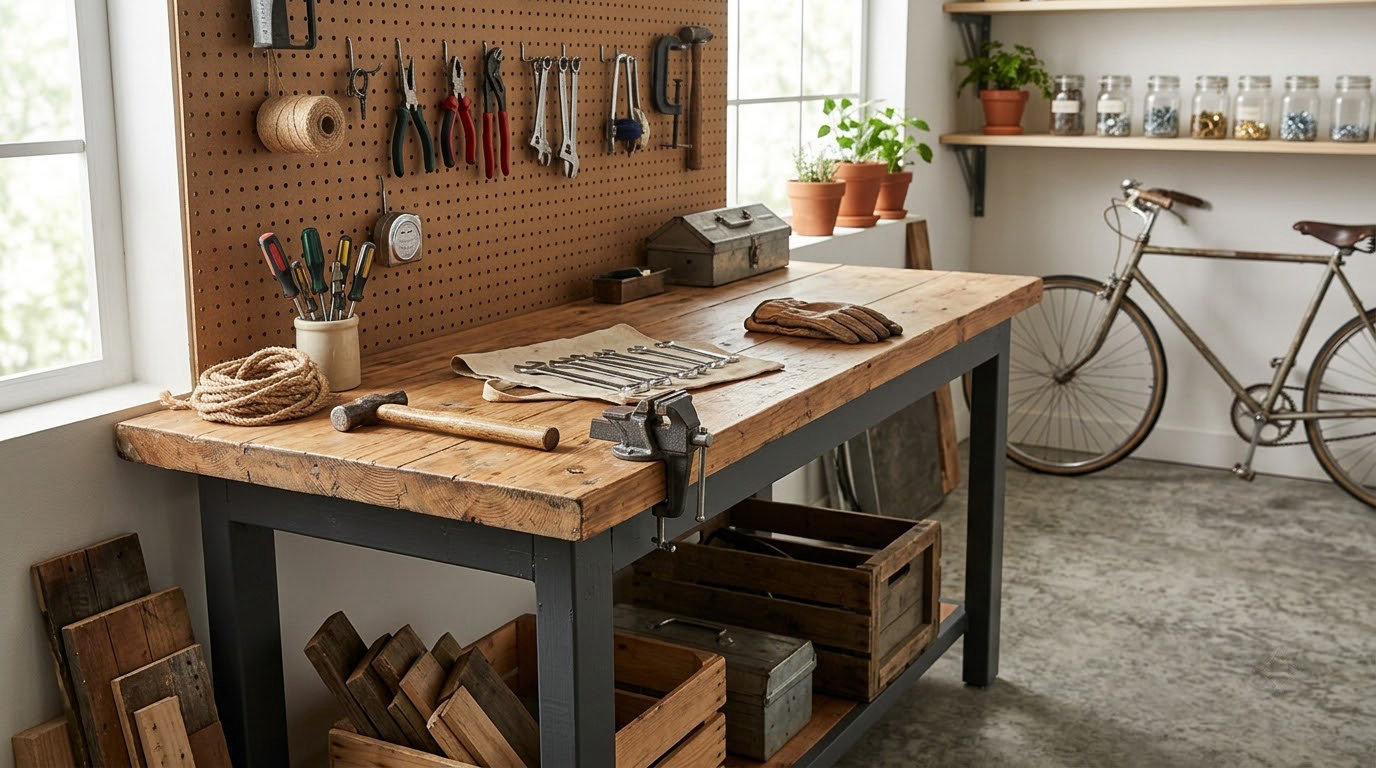 how to build a workbench for a garage