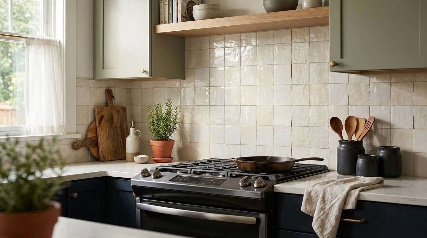how to install a backsplash behind a stove