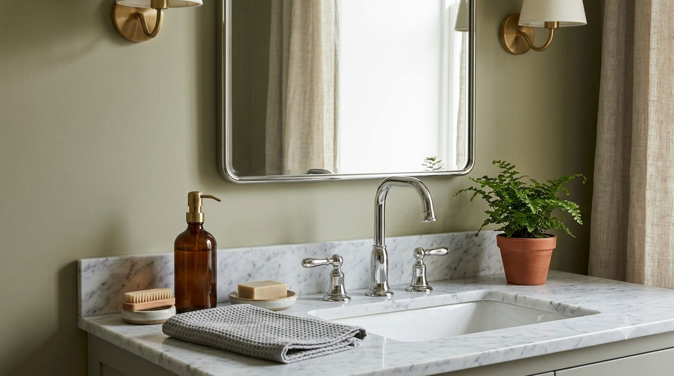 how to remove hard water spots from faucets